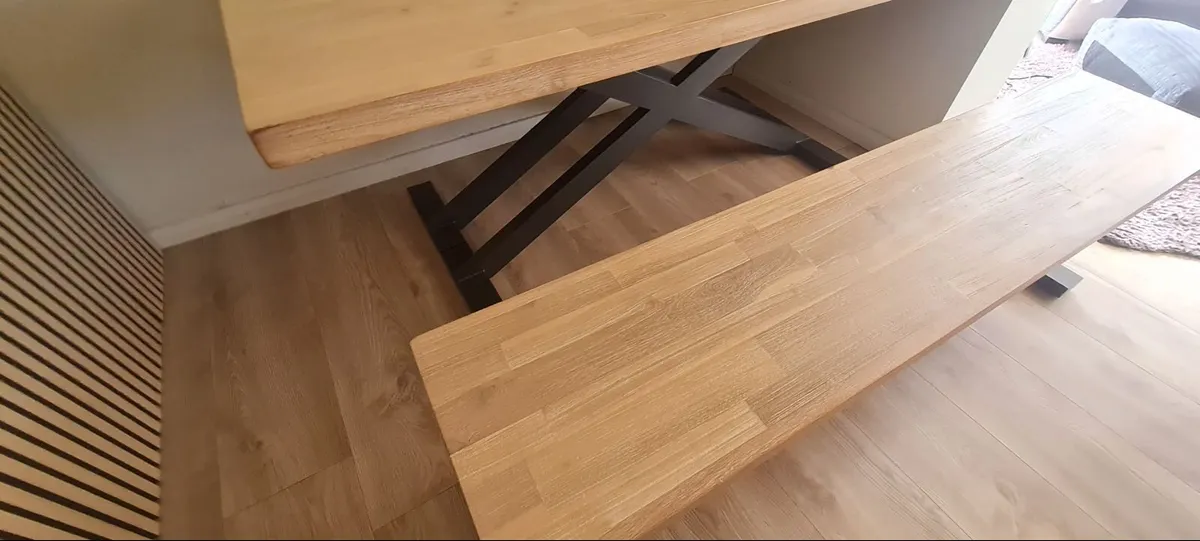Dining table with matching bench - Image 3