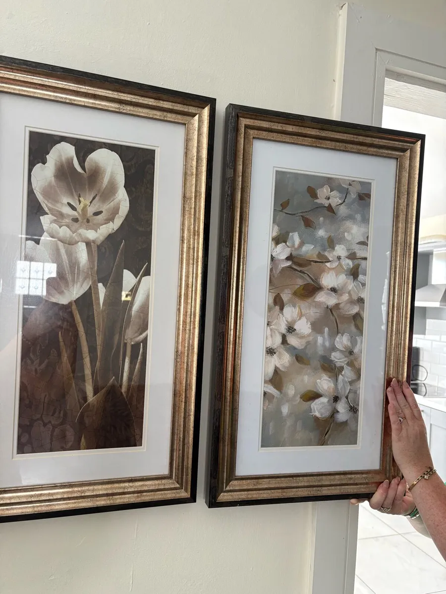Framed Floral Wall Art (Pair) - Image 1