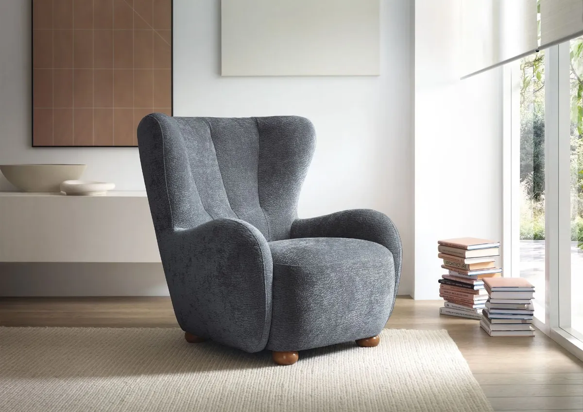 Tidepool Bouclé Lounge Chair - Image 4