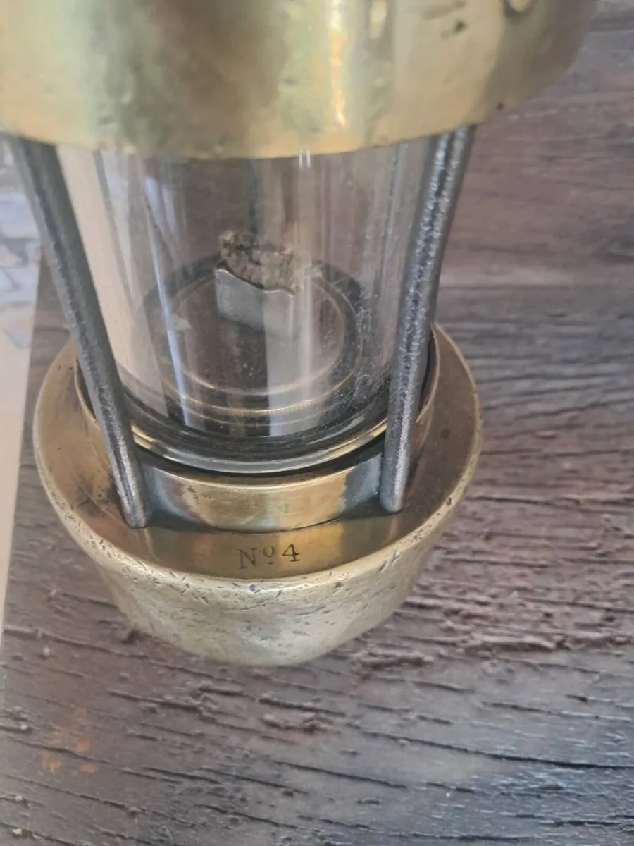 Old Brass Miners Lamp - Image 4