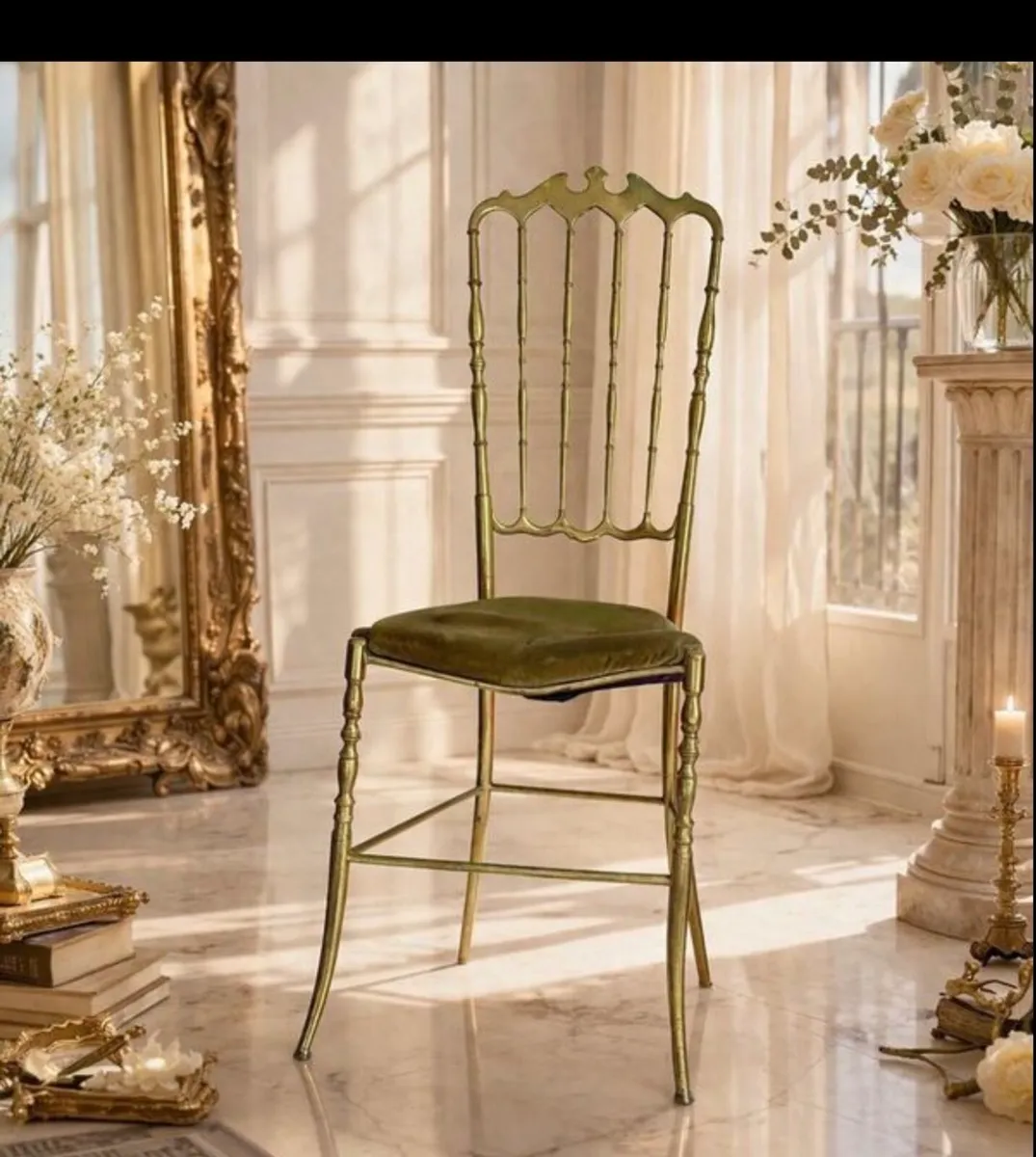 Rare Chiavari Solid Brass mid century  Chair1950s - Image 1