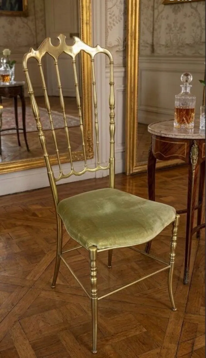 Rare Chiavari Solid Brass mid century  Chair1950s - Image 3