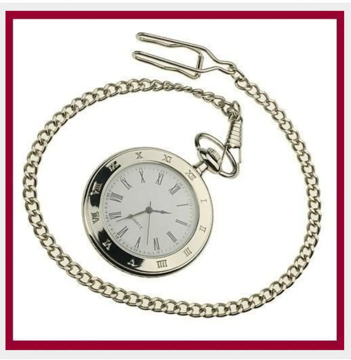 Large dial pocket watch and chain, Free Post - Image 1