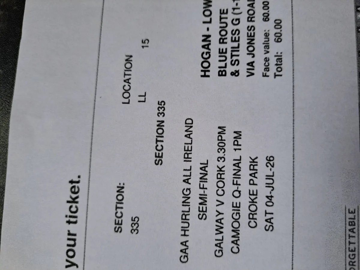 Hurling ticket