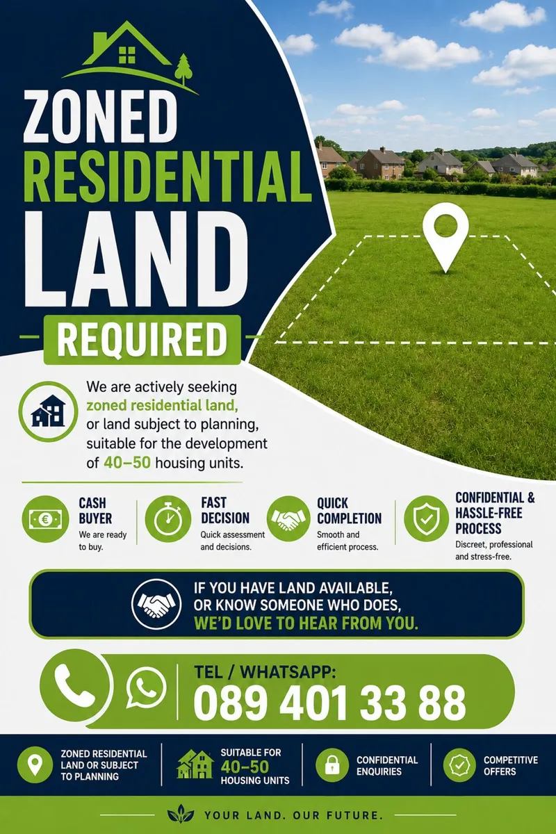 Zoned Residential Land Required