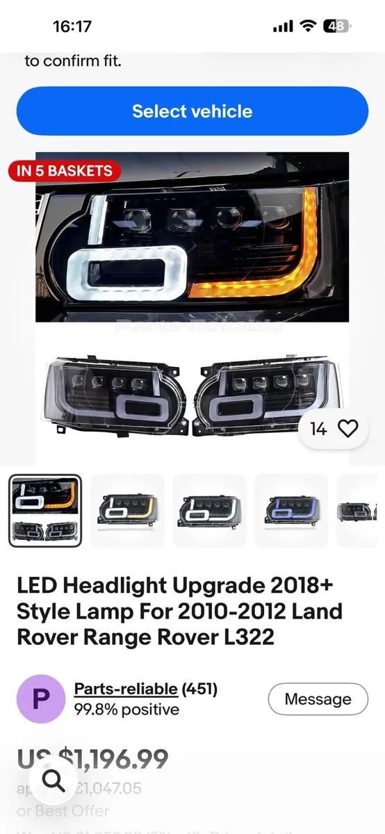 L322 2010 Range Rover head lights - Image 2
