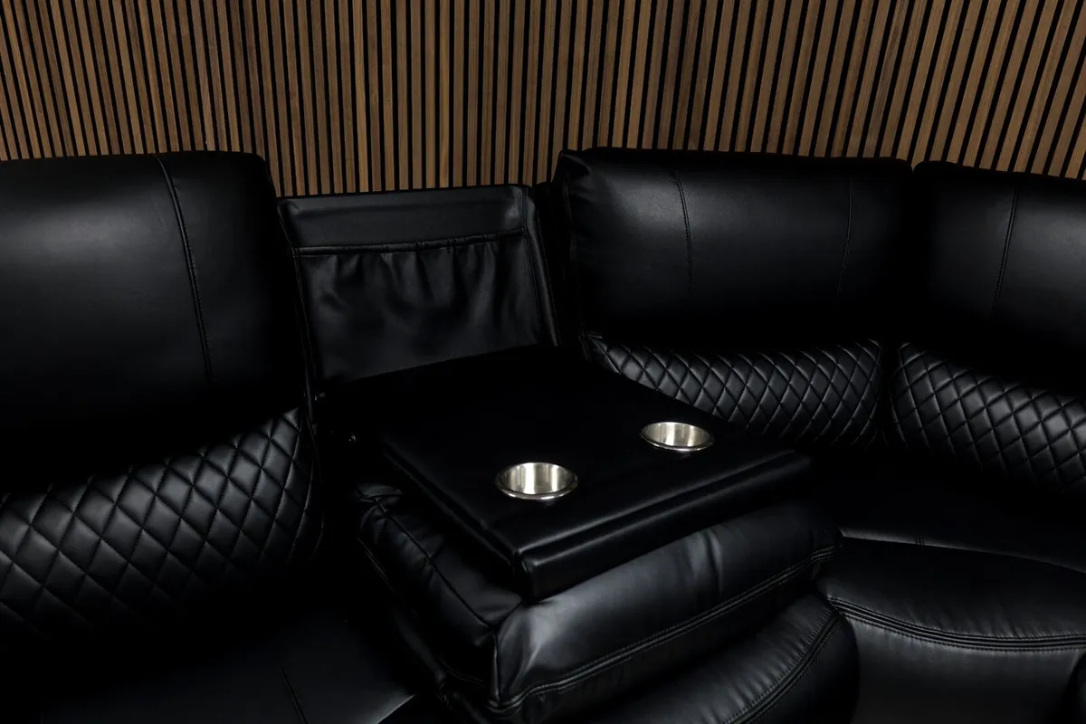 Rita Corner Leather Recliner Sofa - Cupholders - Image 2