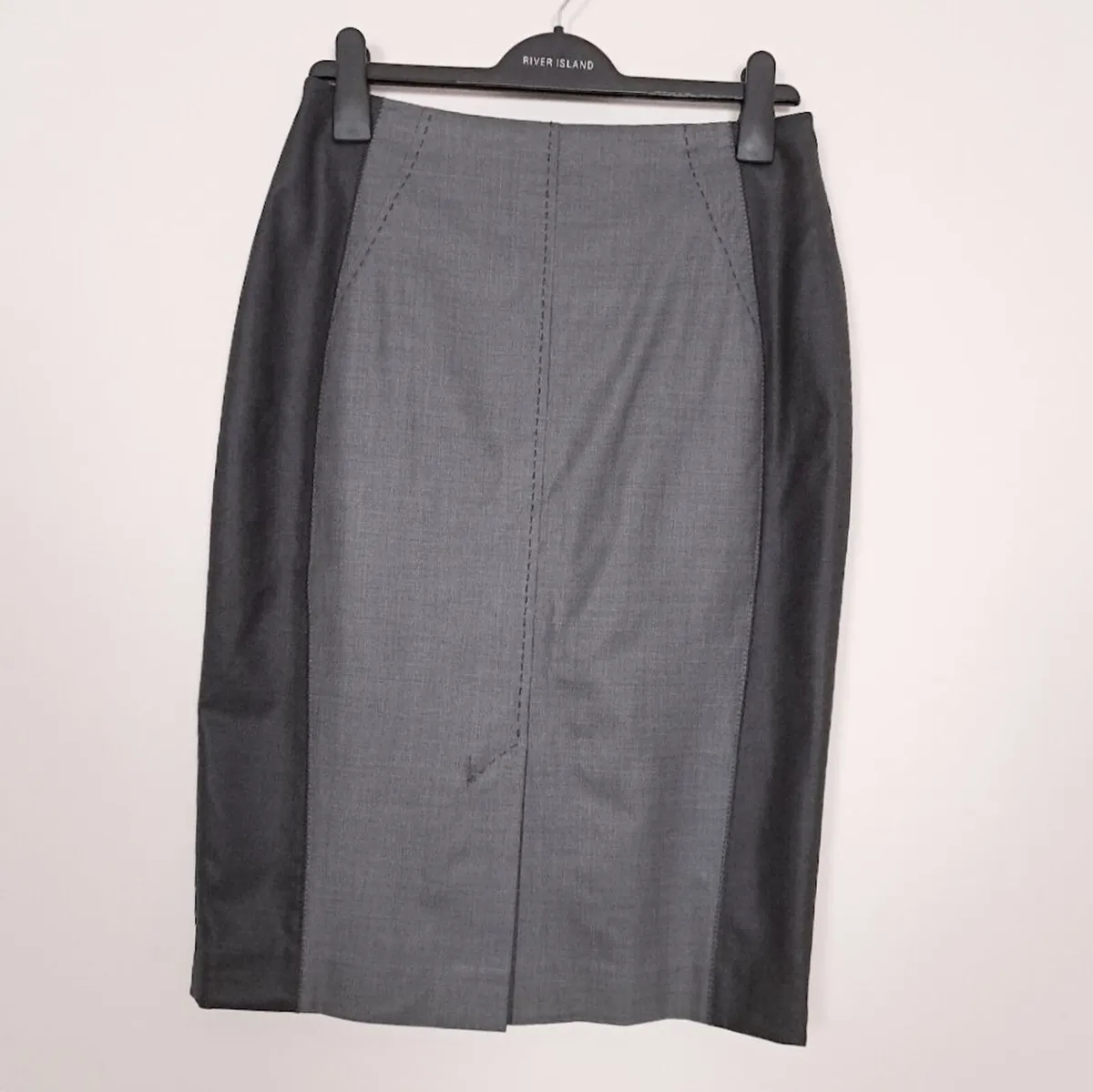 Quin & Donnelly Grey Midi Pencil Skirt 12UK/40EU - Image 1