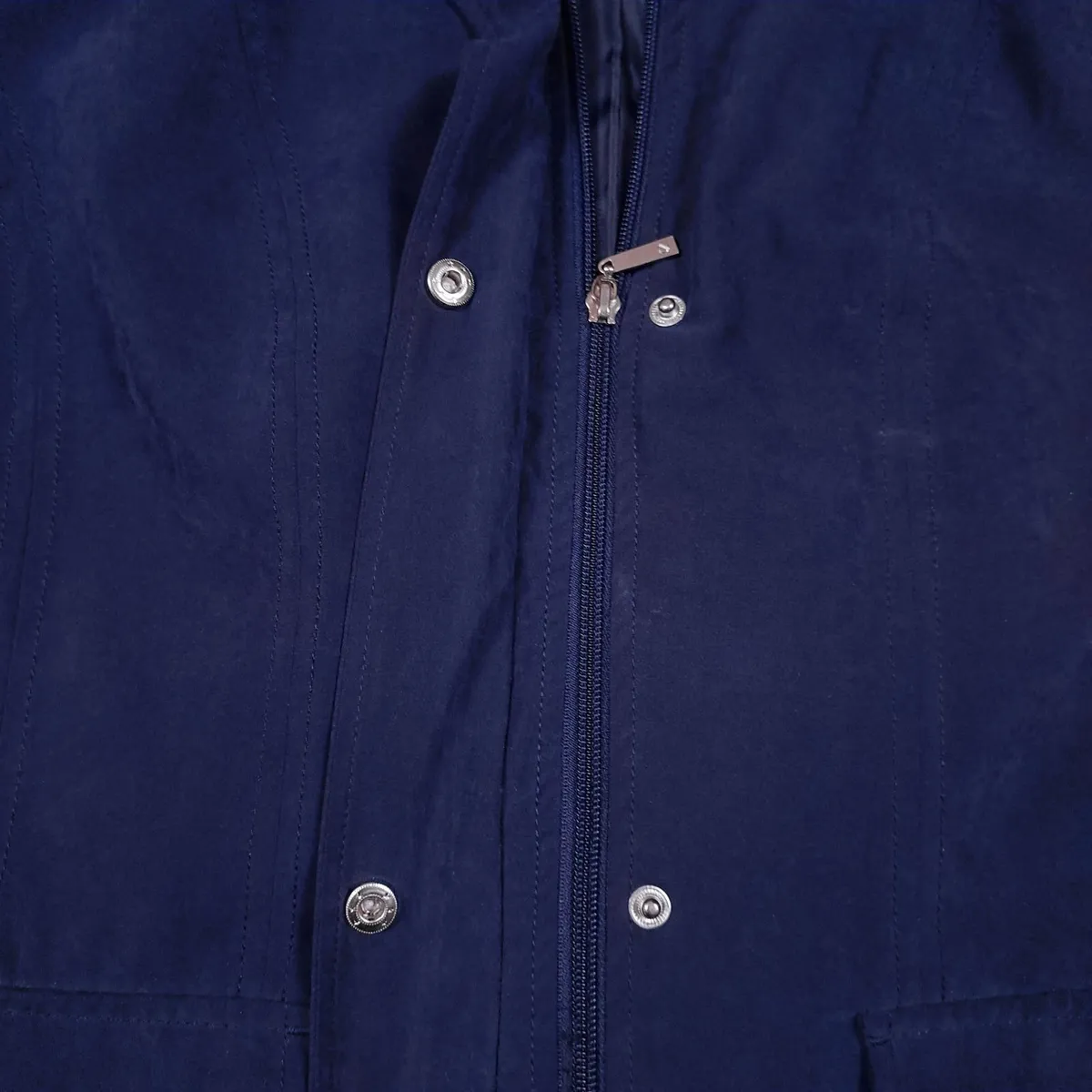 David Barry Navy Blue Hooded Raincoat Jacket 14UK - Image 4