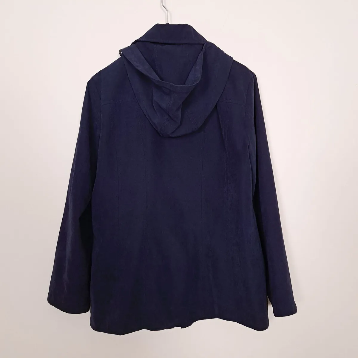 David Barry Navy Blue Hooded Raincoat Jacket 14UK - Image 3
