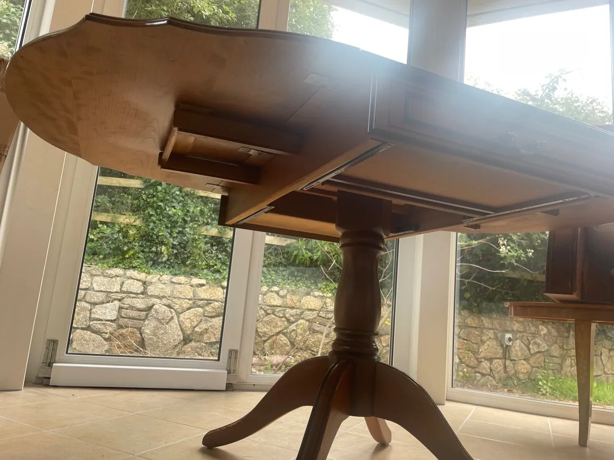 Antique wooden table and chairs set - Image 3