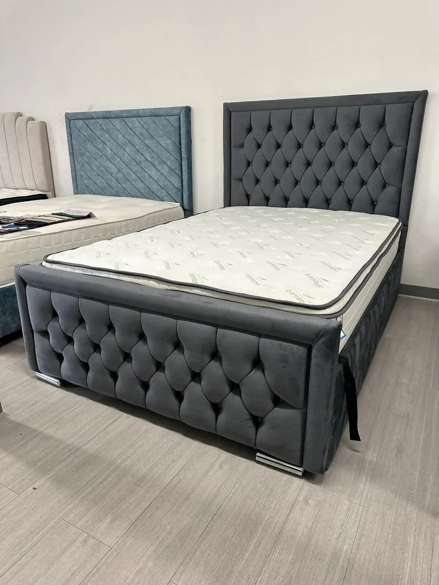 Double & King Size Bed Frame With Mattress Opt - Image 4