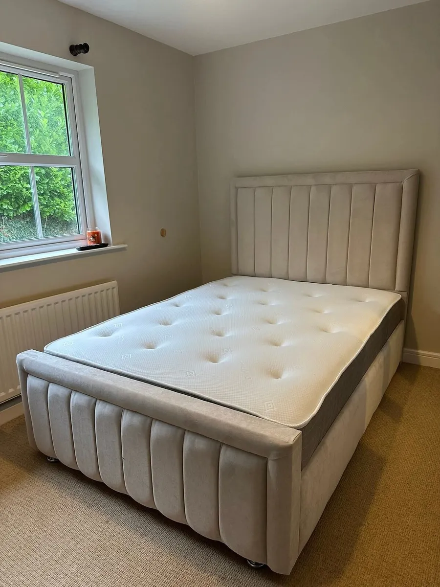 Double & King Size Bed Frame With Mattress Opt - Image 1