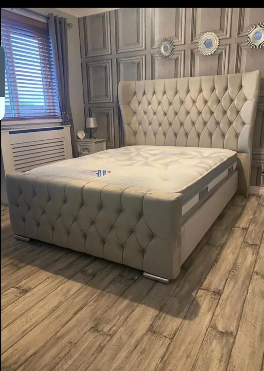 Double & King Size Bed Frame With Mattress Opt - Image 2
