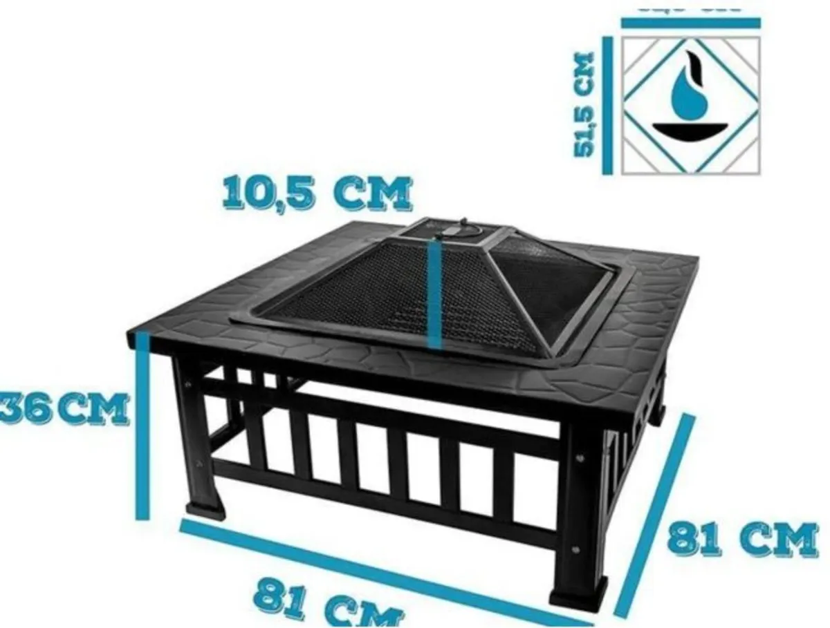 Fire Bowl with Spark Guard & Grill Grate - Image 2
