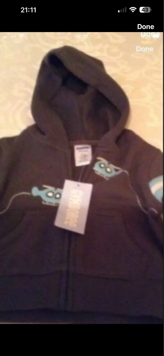 Boys BNWT Gymboree hoodie 0/3 mths €5 - Image 1
