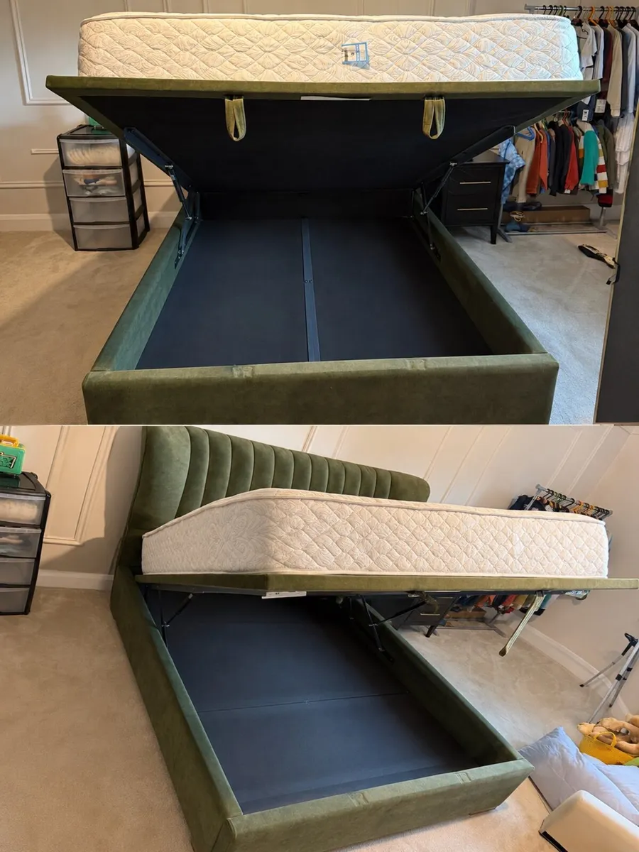 King size Ottoman bed frame and mattress - Image 3