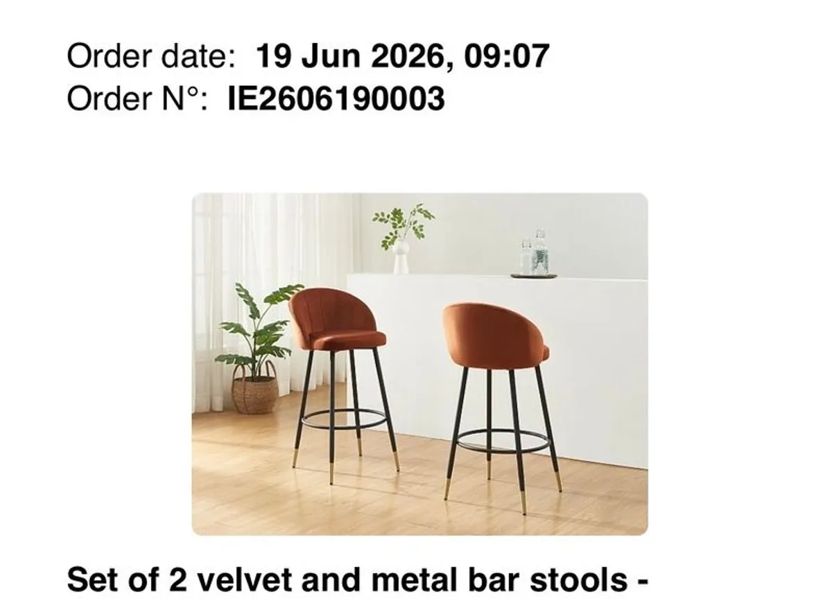 Burnt orange High Barstool - Image 1
