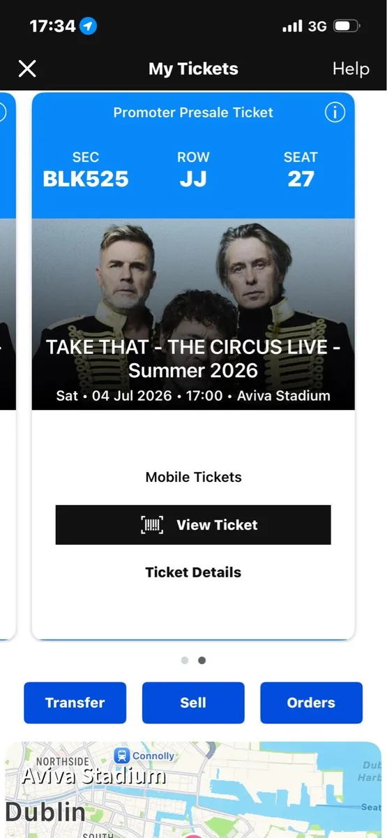 2 x Take That Tickets