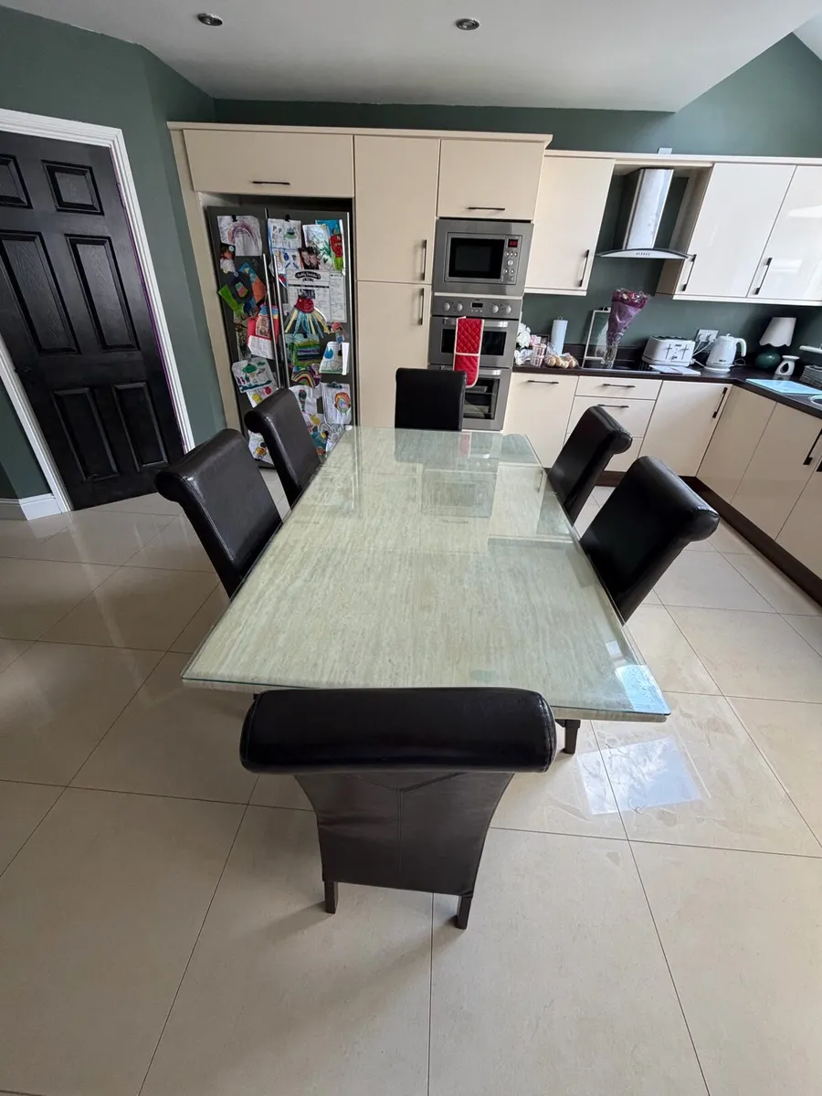 Marble Table & Dining Room Chairs - Image 1