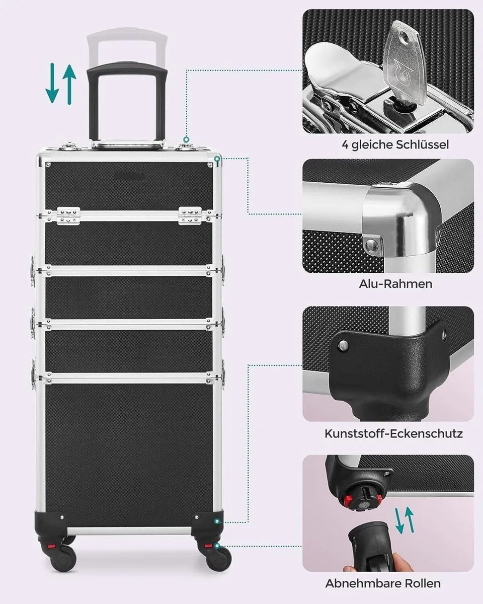 4 in 1 Makeup Trolley Case  For Travel - Image 4