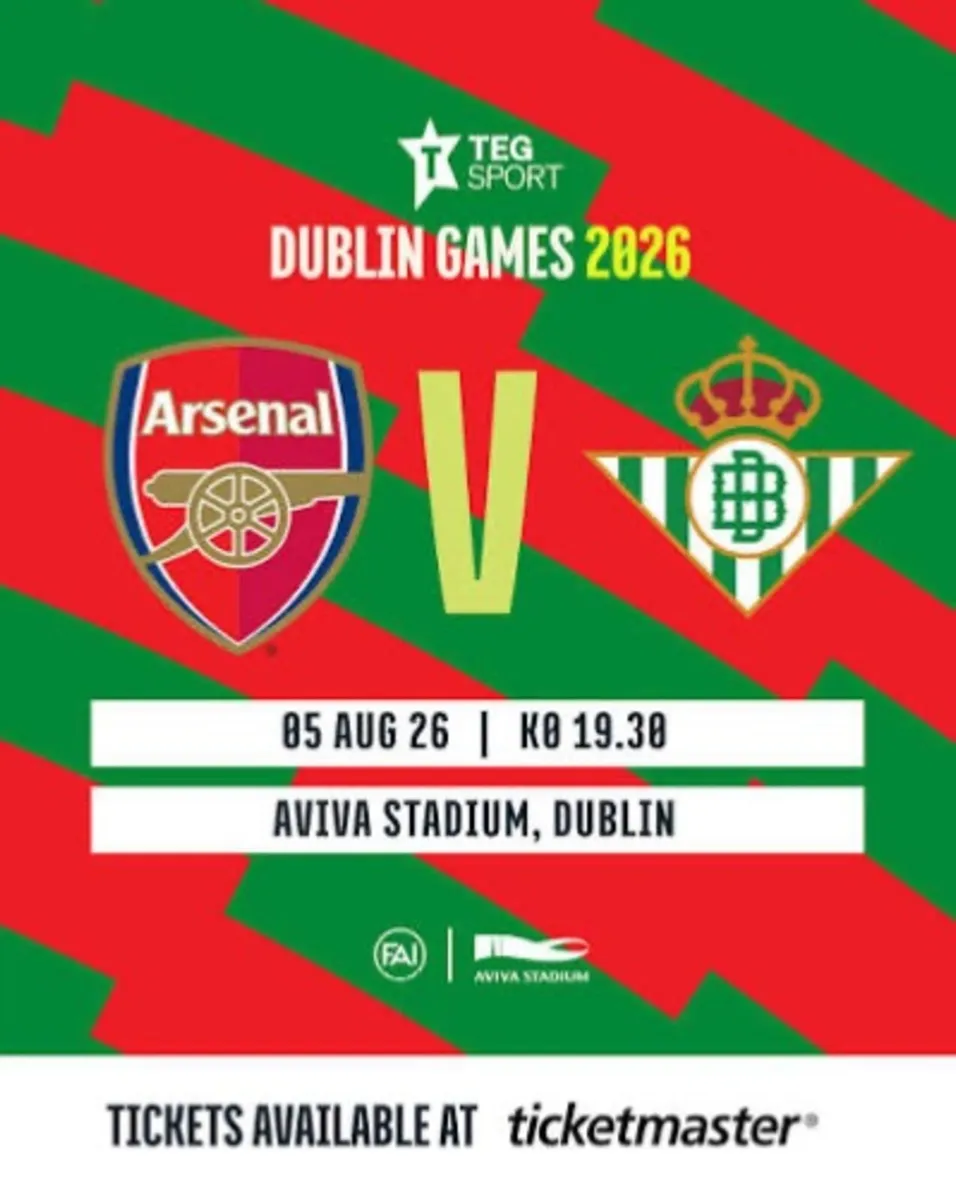 Arsenal VS Betis (2) Tickets Aviva Stadium