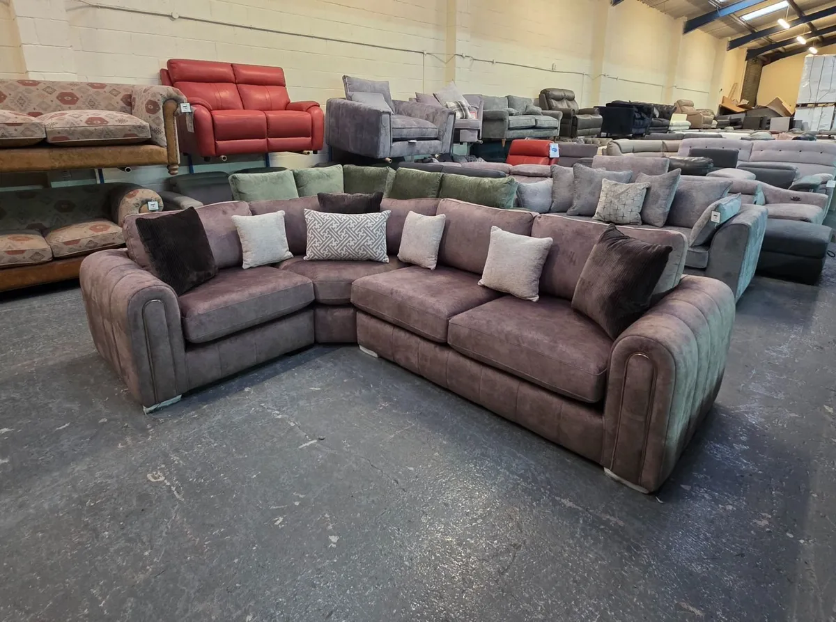 Amara brown fabric corner sofa - Image 2