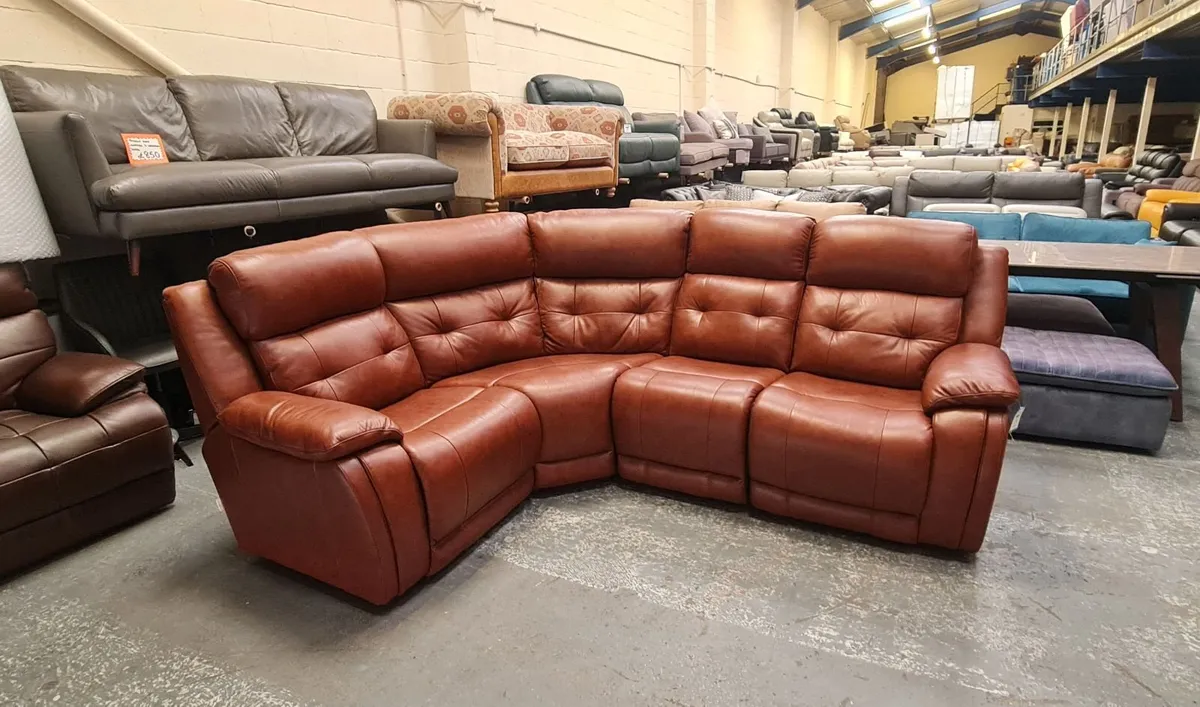 La-z-boy El Paso brown leather corner sofa - Image 1