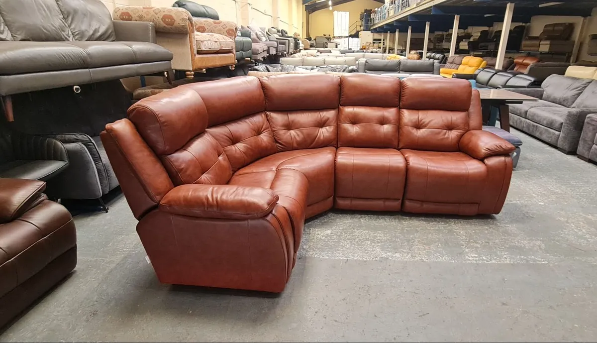 La-z-boy El Paso brown leather corner sofa - Image 4