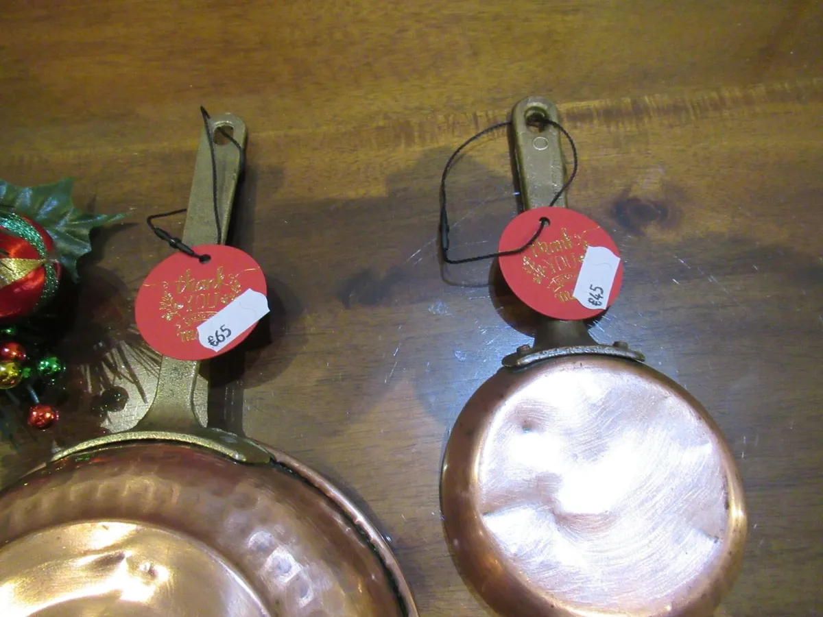 vintage antique copper pans crane fire cottage - Image 3