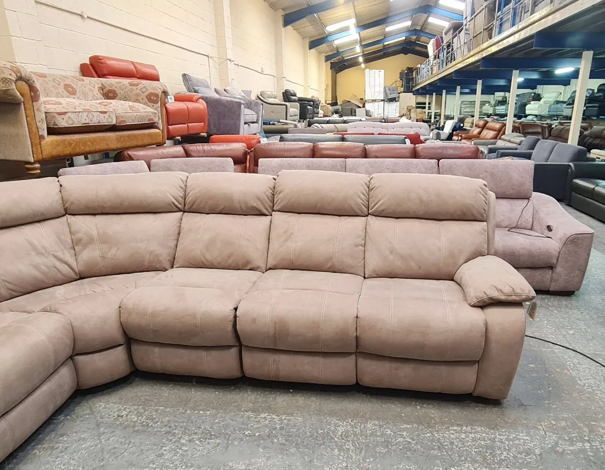 Moreno mink fabric electric recliner corner sofa - Image 2