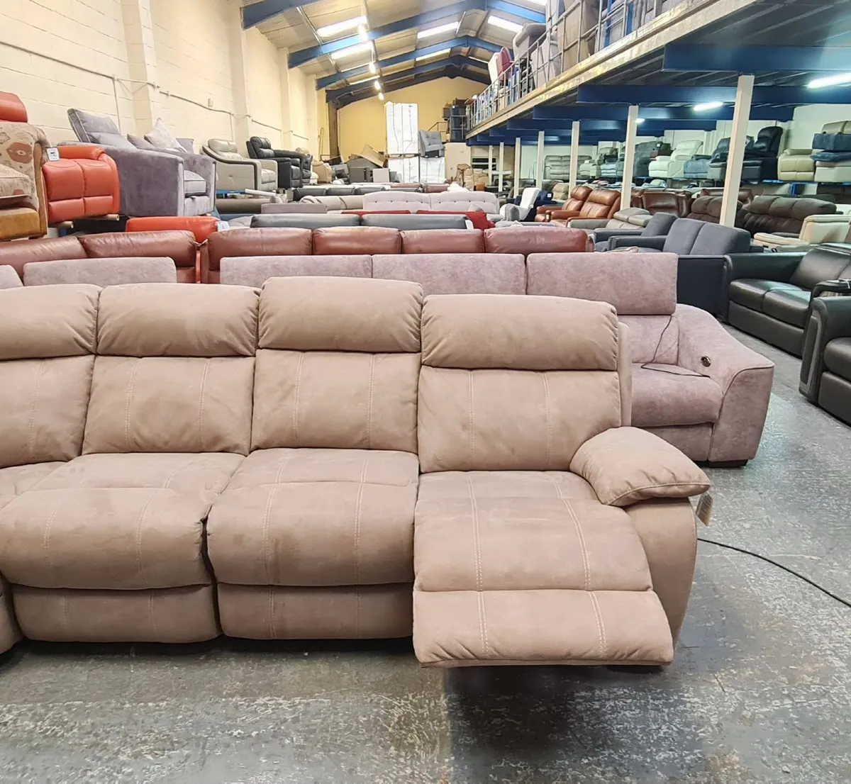Moreno mink fabric electric recliner corner sofa - Image 3