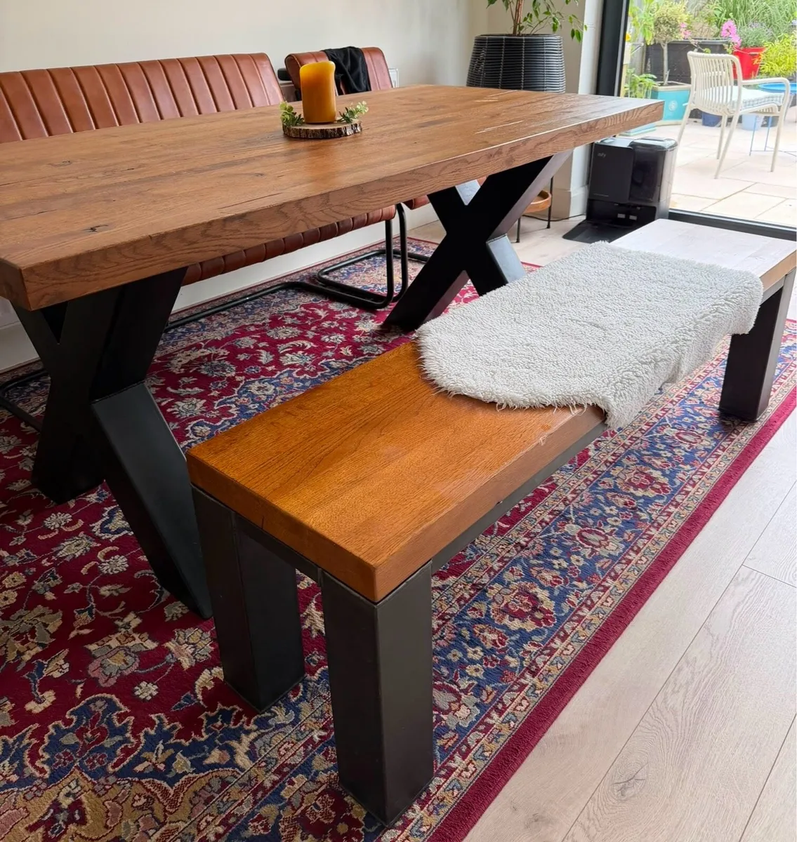 Kitchen table, 2 chairs, 1 sofa bench - Image 3