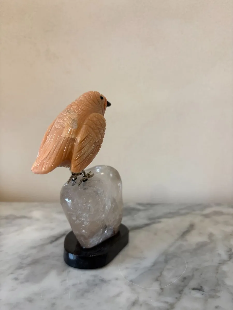 🍂 Hand-Carved Gemstone European Robin on Polished - Image 3