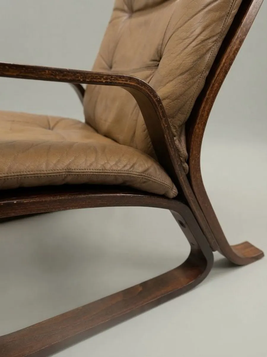 Superb Mid-Century Norwegian Lounge Chairs with Footstool Attributed to Elsa & Nordahl Solheim - Image 3