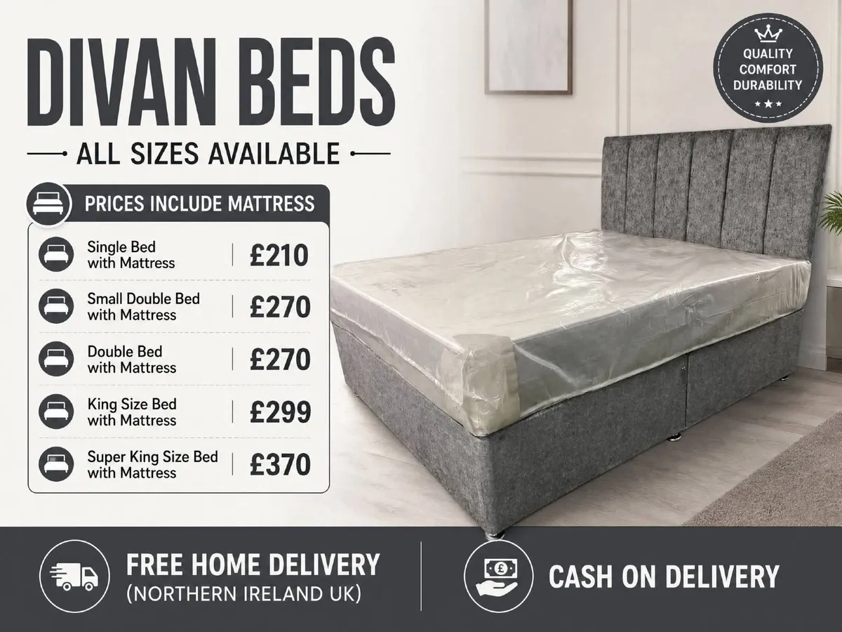 Divan bed with mattress