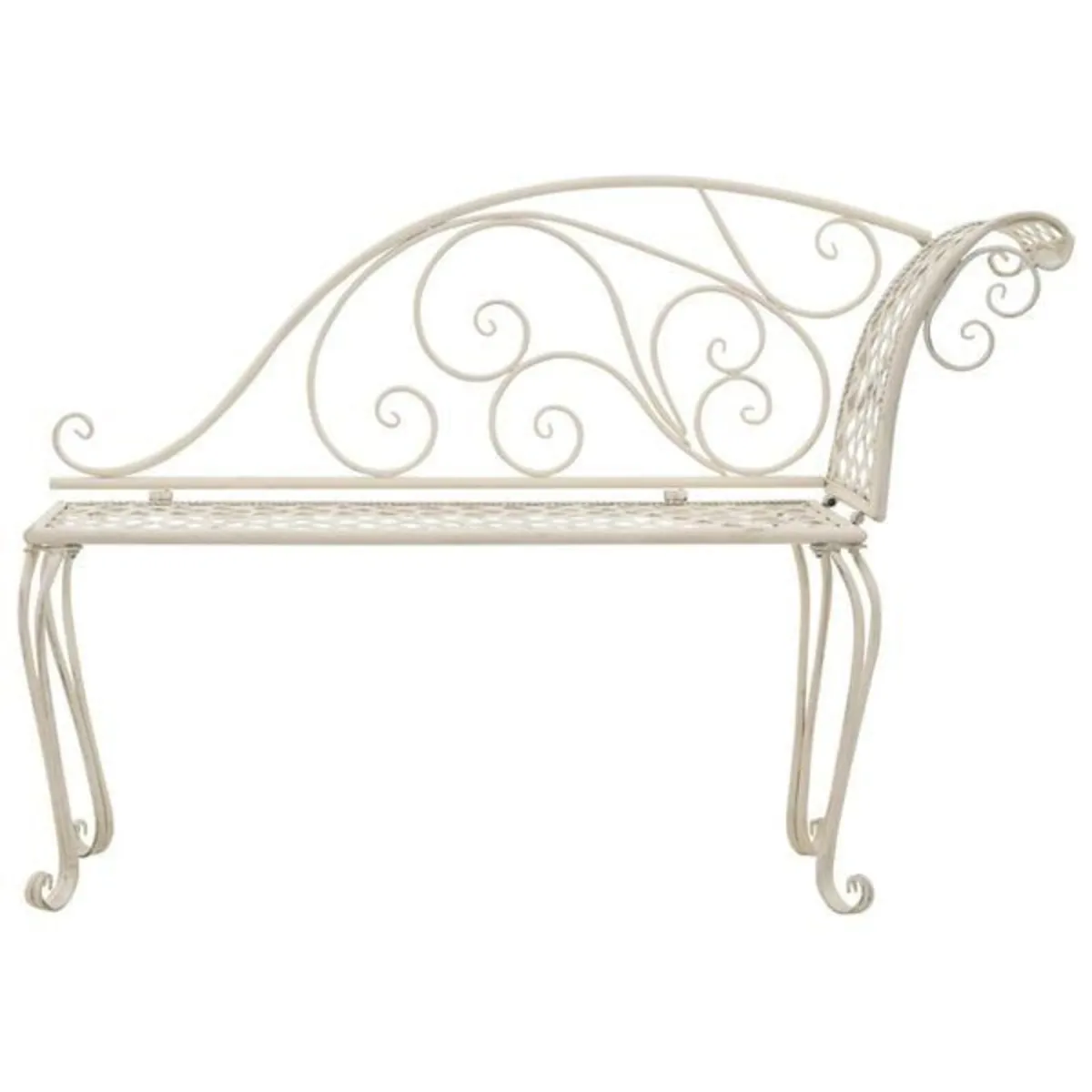 Garden Chaise Lounge | Antique White | Metal | Dec - Image 2