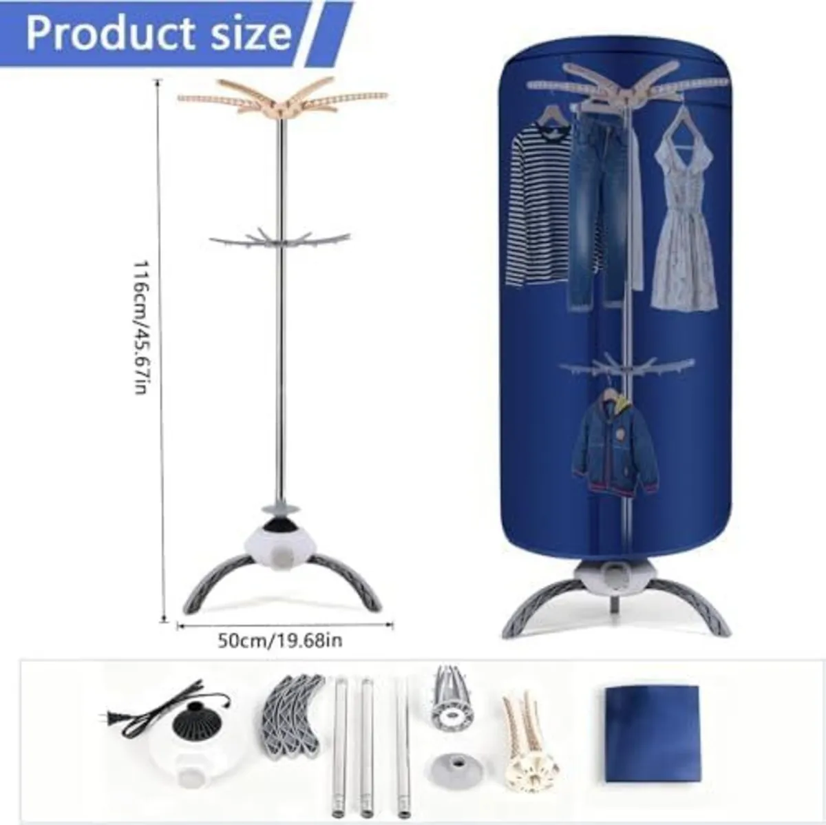 Electric Clothes Dryer, 900W Portable Drying Pod 2 - Image 2