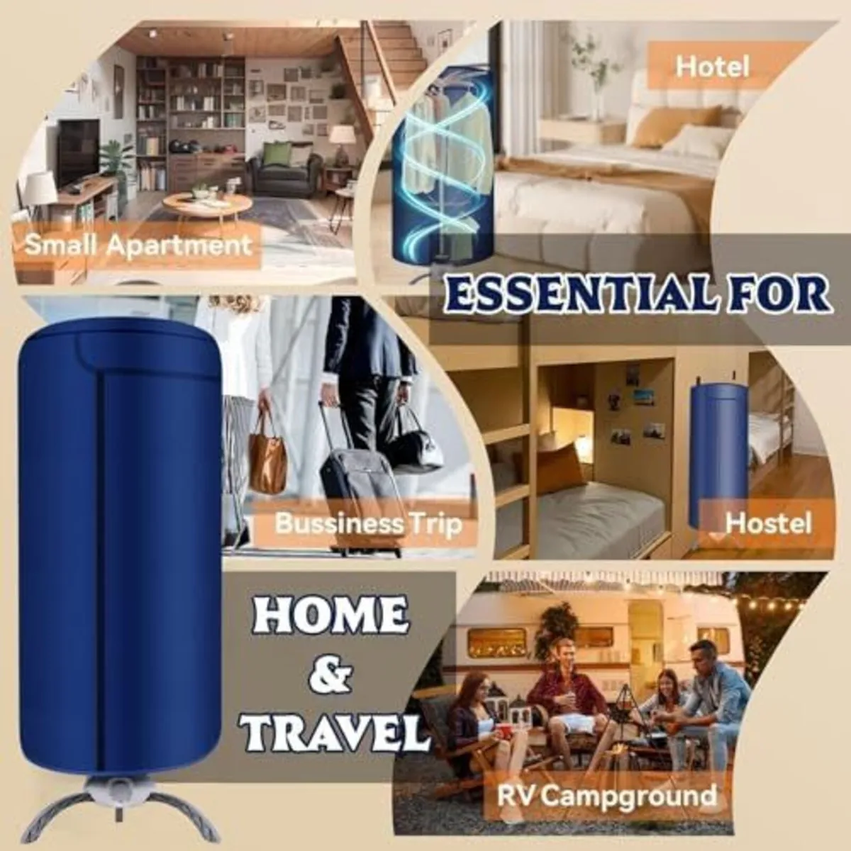 Electric Clothes Dryer, 900W Portable Drying Pod 2 - Image 3