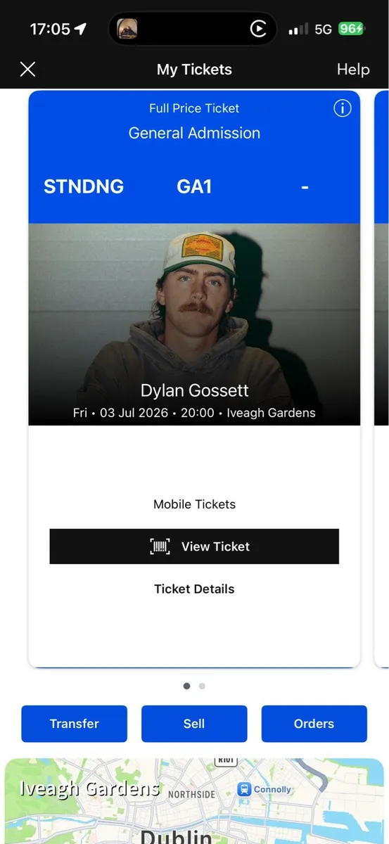 Dylan Gossett ticket Friday 3rd July