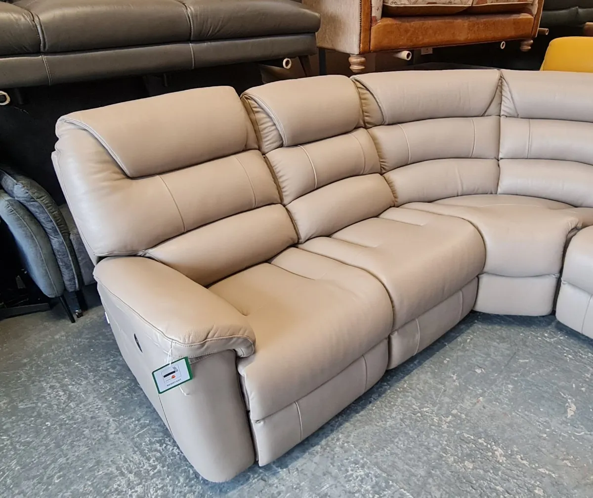Staten cream leather electric recliner corner sofa - Image 2