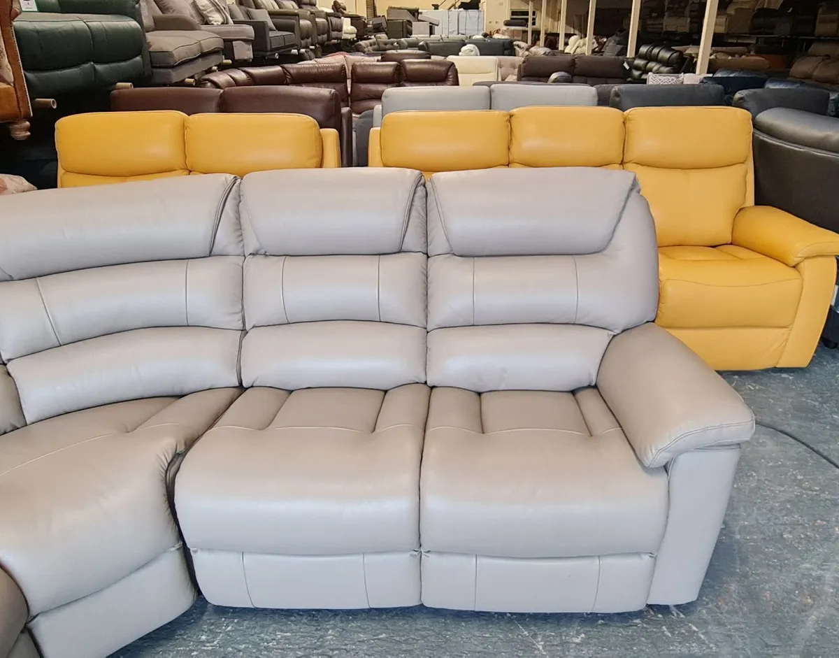 Staten cream leather electric recliner corner sofa - Image 3