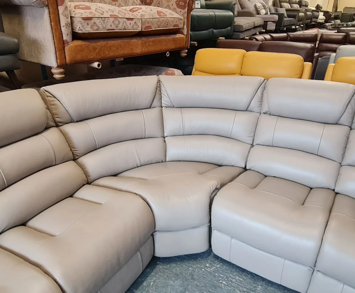 Staten cream leather electric recliner corner sofa - Image 4