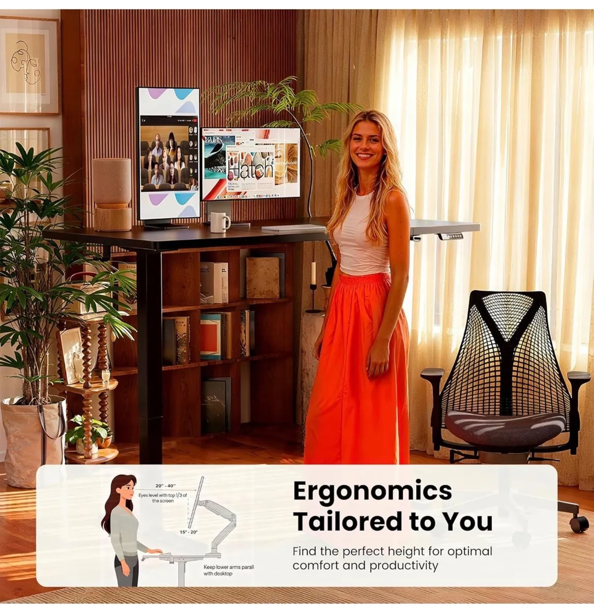 Electric Standing Desk Height Adjustable 120 x 60c - Image 3