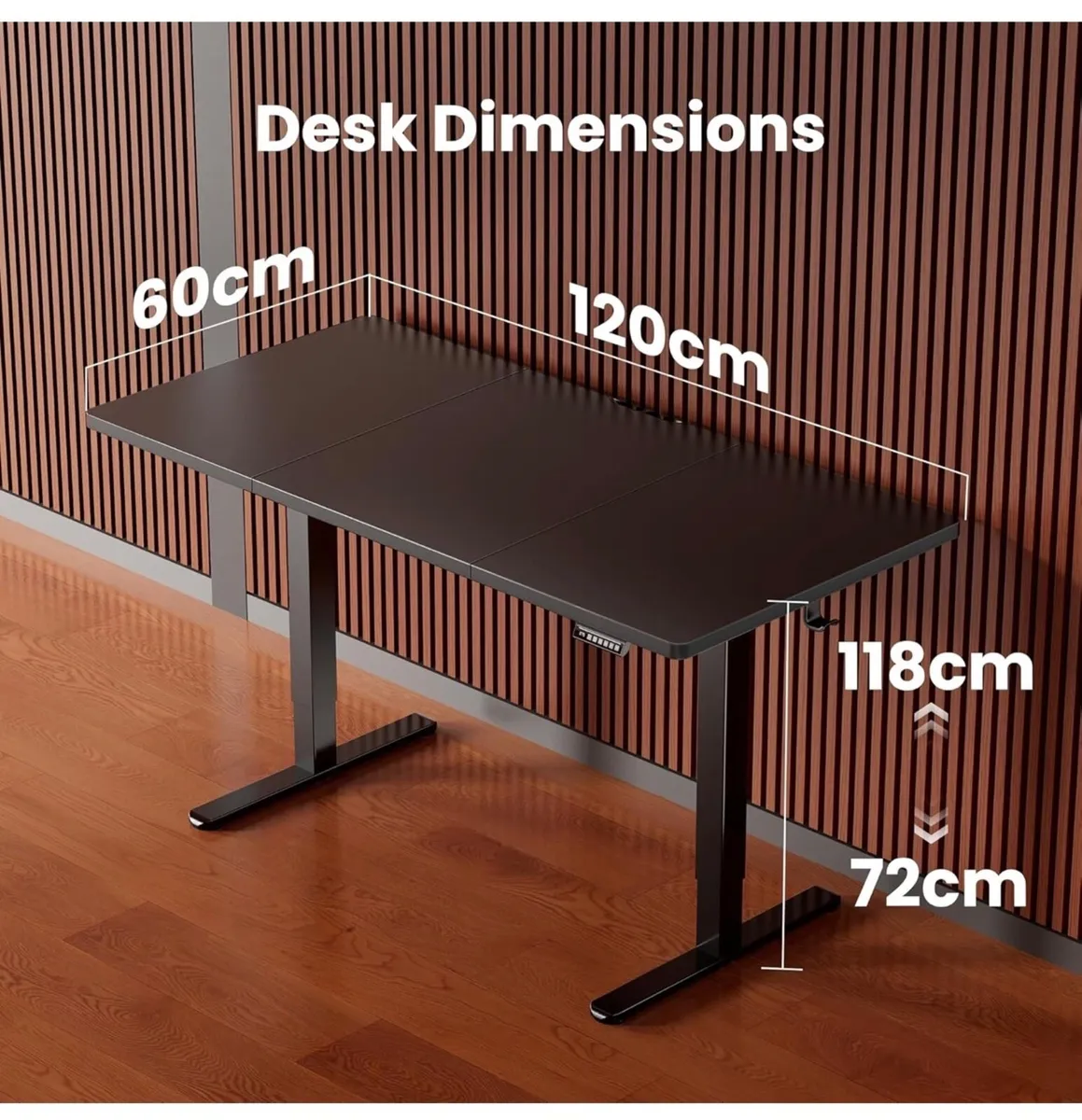 Electric Standing Desk Height Adjustable 120 x 60c - Image 2