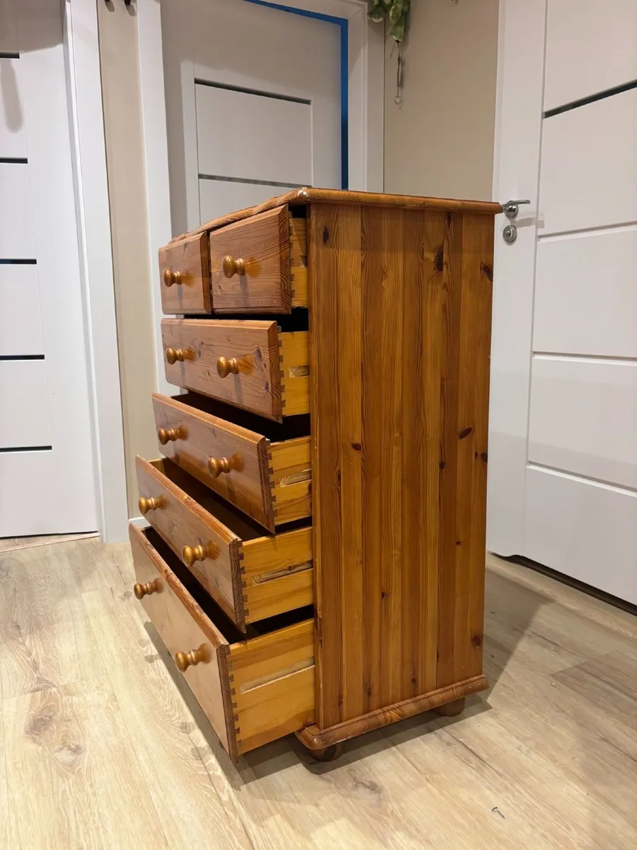 Solid Pine Chest of Drawers (2 Over 4) - Image 3