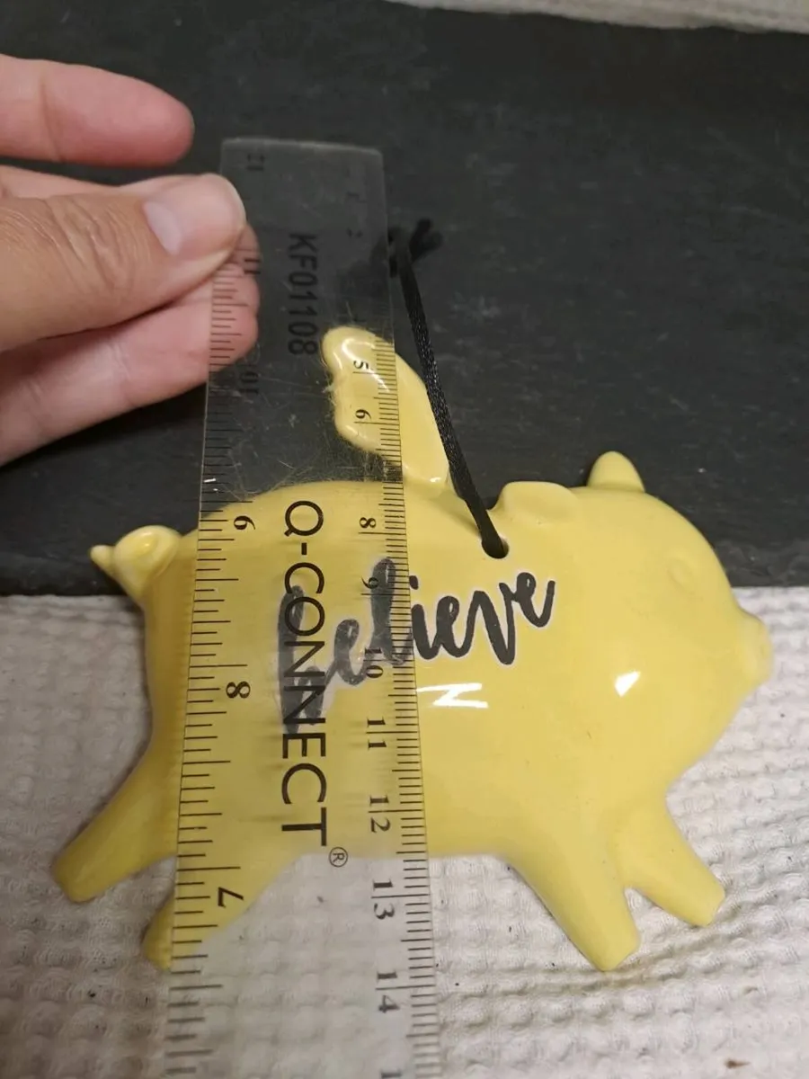 Flying Pig "Believe" Ceramic Hanging Ornament - Image 4