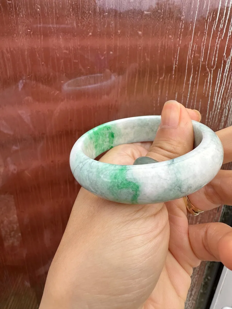 Grade A Burma Jadeite Jade bangle (set of 2) - Image 3
