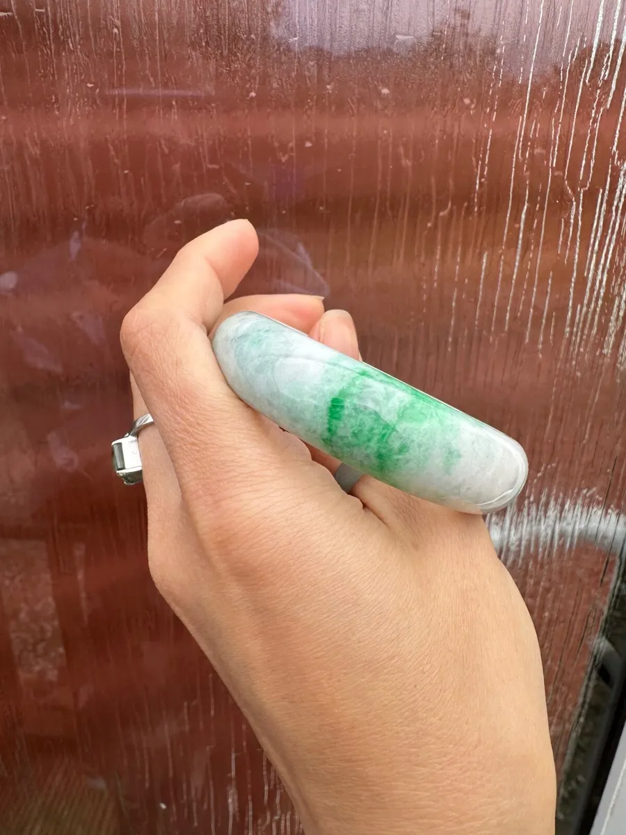 Grade A Burma Jadeite Jade bangle (set of 2) - Image 4