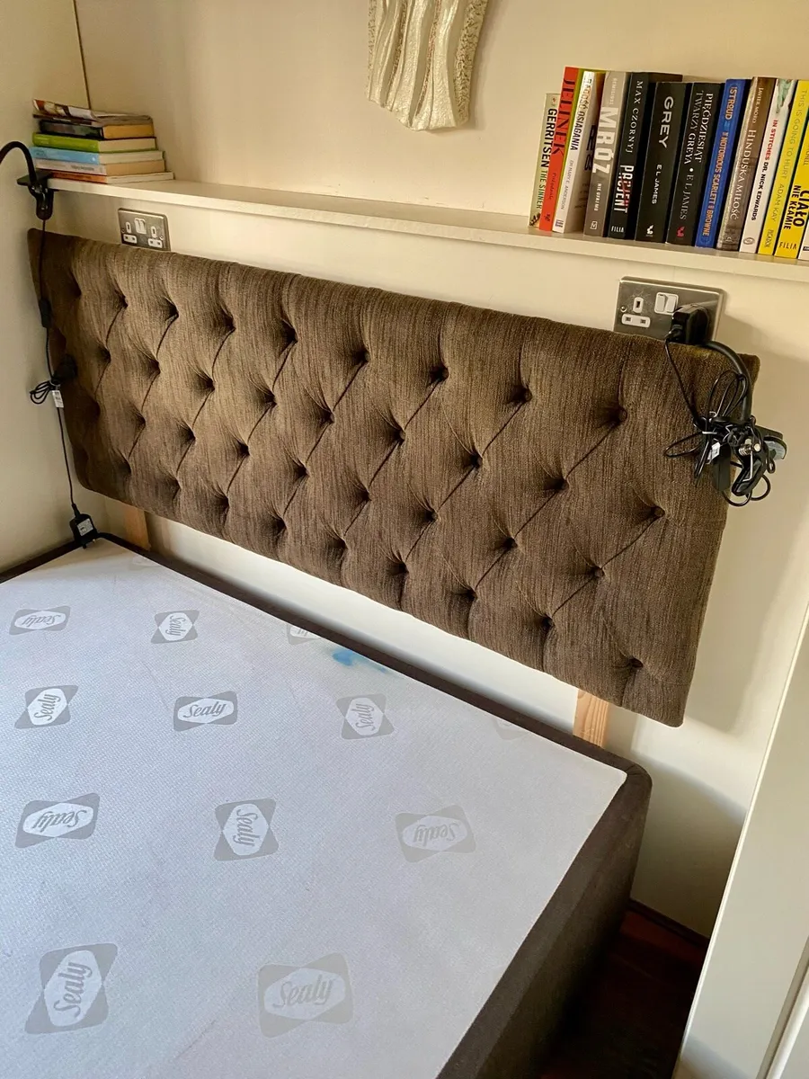 Bed base with storage drawers and headboard - Image 2